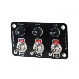 Univerzální panel se 3 spínači a 3 pojistkami - 12/24 V