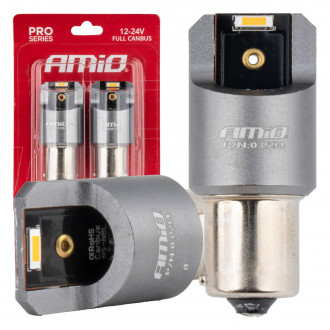 LED žárovky CANBUS PRO BAU15S PY21W 2×1860SMD - oranžová,...